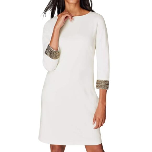Christian Siriano For J.Jill Dress Women LP NWT Minimal Beaded Cuff Holiday - Picture 6 of 7